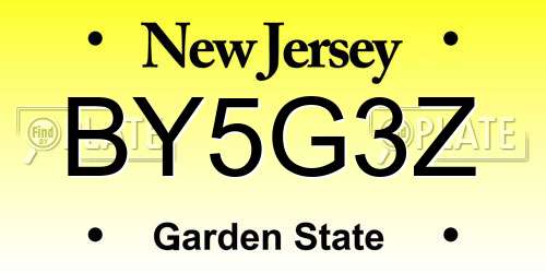 BY5G3Z New Jersey License Plate