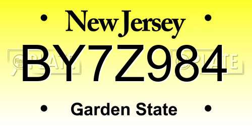 BY7Z984 New Jersey License Plate