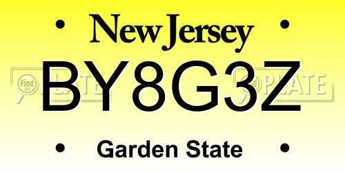 BY8G3Z New Jersey License Plate