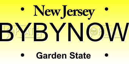 BYBYNOW New Jersey License Plate