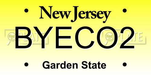 BYECO2 New Jersey License Plate