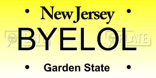 BYELOL New Jersey License Plate