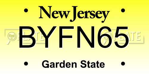 BYFN65 New Jersey License Plate