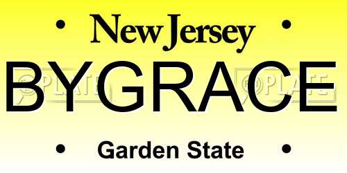 BYGRACE New Jersey License Plate