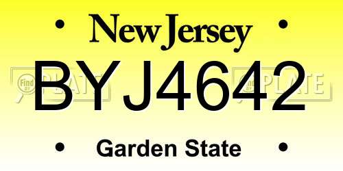 BYJ4642 New Jersey License Plate