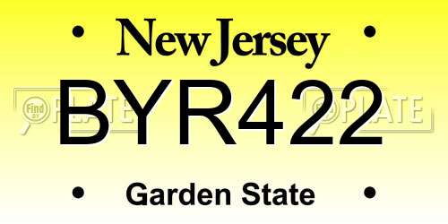 BYR422 New Jersey License Plate