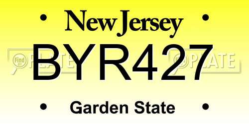 BYR427 New Jersey License Plate