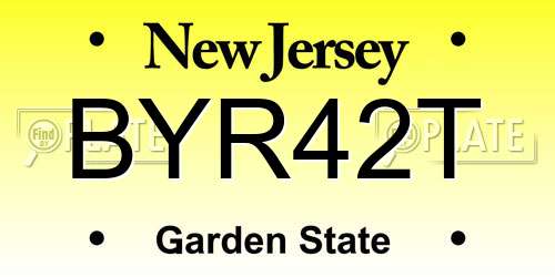 BYR42T New Jersey License Plate