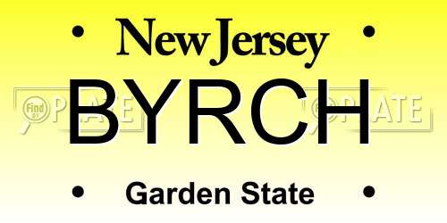 BYRCH New Jersey License Plate