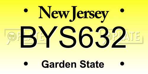 BYS632 New Jersey License Plate