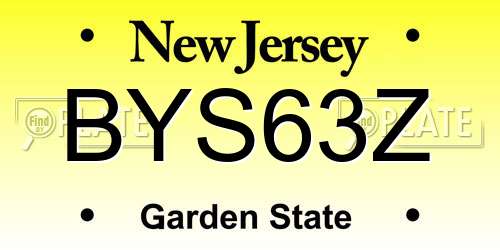 BYS63Z New Jersey License Plate