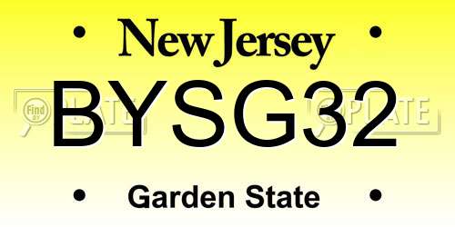 BYSG32 New Jersey License Plate
