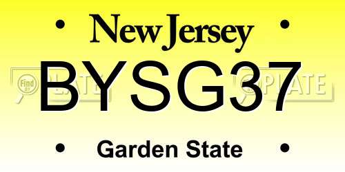 BYSG37 New Jersey License Plate
