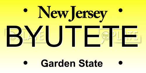 BYUTETE New Jersey License Plate