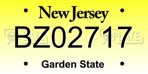 BZ02717 New Jersey License Plate