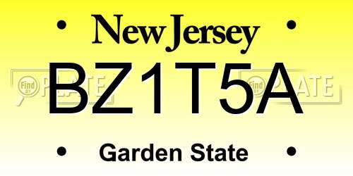 BZ1T5A New Jersey License Plate