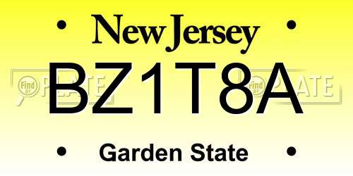 BZ1T8A New Jersey License Plate