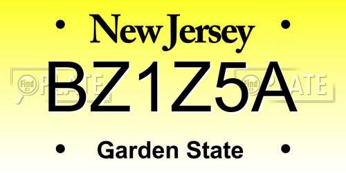 BZ1Z5A New Jersey License Plate