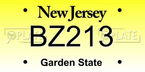 BZ213 New Jersey License Plate