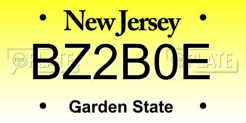 BZ2B0E New Jersey License Plate