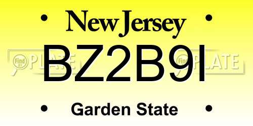 BZ2B9I New Jersey License Plate