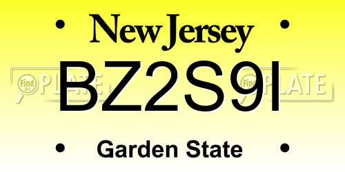 BZ2S9I New Jersey License Plate