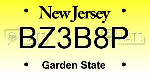 BZ3B8P New Jersey License Plate