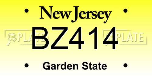 BZ414 New Jersey License Plate