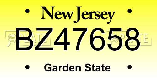 BZ47658 New Jersey License Plate