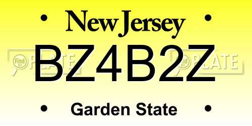 BZ4B2Z New Jersey License Plate