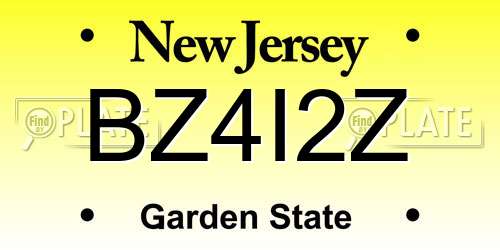 BZ4I2Z New Jersey License Plate