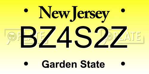 BZ4S2Z New Jersey License Plate