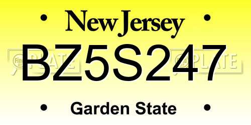 BZ5S247 New Jersey License Plate