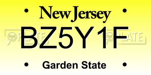 BZ5Y1F New Jersey License Plate
