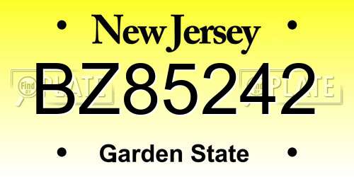 BZ85242 New Jersey License Plate