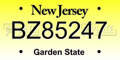 BZ85247 New Jersey License Plate