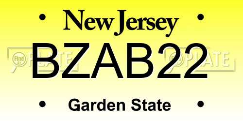 BZAB22 New Jersey License Plate