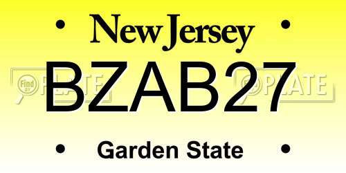 BZAB27 New Jersey License Plate