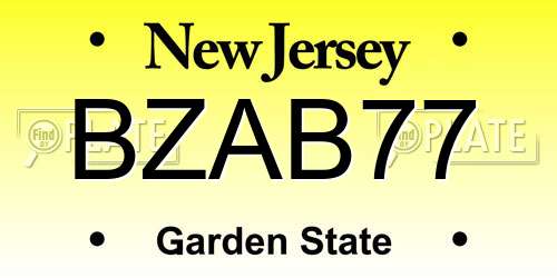 BZAB77 New Jersey License Plate