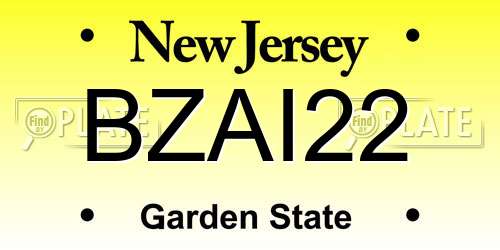 BZAI22 New Jersey License Plate