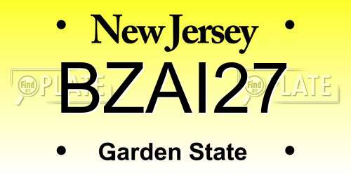 BZAI27 New Jersey License Plate