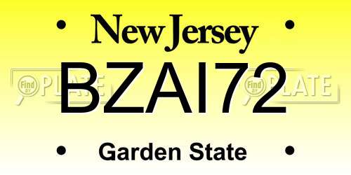 BZAI72 New Jersey License Plate