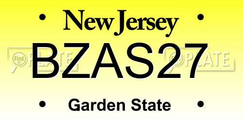 BZAS27 New Jersey License Plate