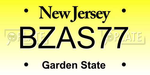 BZAS77 New Jersey License Plate