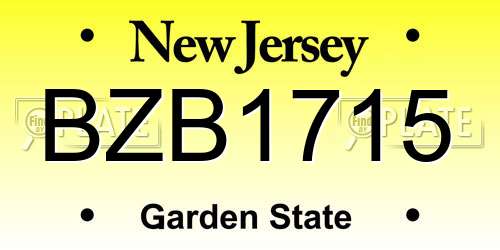 BZB1715 New Jersey License Plate