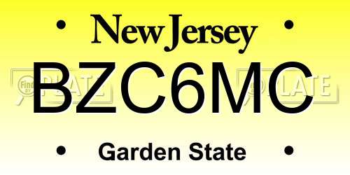 BZC6MC New Jersey License Plate