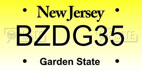 BZDG35 New Jersey License Plate