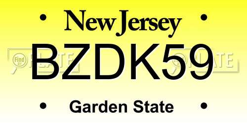 BZDK59 New Jersey License Plate