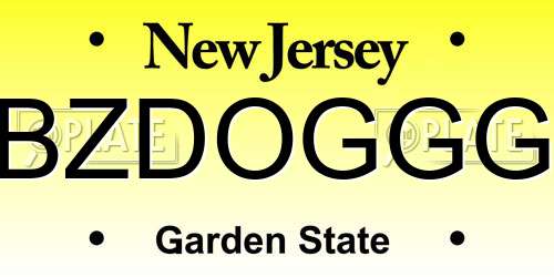 BZDOGGG New Jersey License Plate