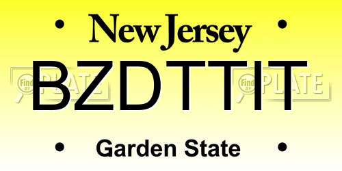 BZDTTIT New Jersey License Plate